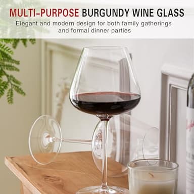 WOTOR Red Wine Glasses Set of 4, 25 Oz Large Burgundy Wine Glasses with Long Stem, Hand Blown Crystal Wine Glasses - Light, Ultra-thin, Gift Packaging for Wedding, Anniversary (Clear) - Image 6