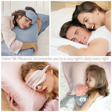 Gabire Mulberry Silk Pillow Cases Set of 2, Both Sides Real Silk Pillowcase for Hair and Skin Prevent Acne Pillowcase Organic Silk Pillowcases 2 Pack with Hidden Zipper, White, Standard (20"×26") - Image 5