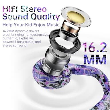 Mehomeli Kids Headphones, Bluetooth 5.2 Air Conduction Open Ear Headphones, 85dB Volume Limiting, Stereo Sound with Mic, IPX5 Waterproof, 20H Playtime, Perfect for School and Outdoor-Deep Blue - Image 5
