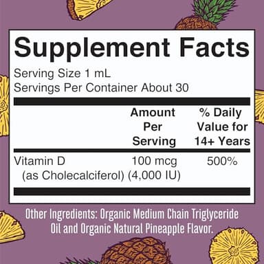 MaryRuth Organics Vitamin D3 Liquid Drops | Megadose 4000 IU | USDA Organic Liquid Vitamin D Spray for Adults & Kids | Immune Support & Bone Health | Vegan | Gluten Free | Non-GMO | 30 Servings - Image 2