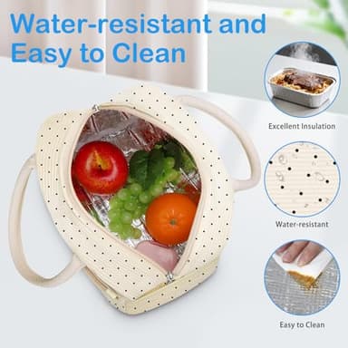 DALINDA Corduroy Lunch Bag Lunch Box for Women Men,Cute Insulated Lunch Bags,Water-Resistant Cute Cooler Lunch Tote Bag, Reusable LunchBox Large Capacity for Work Travel Picnic - Image 4