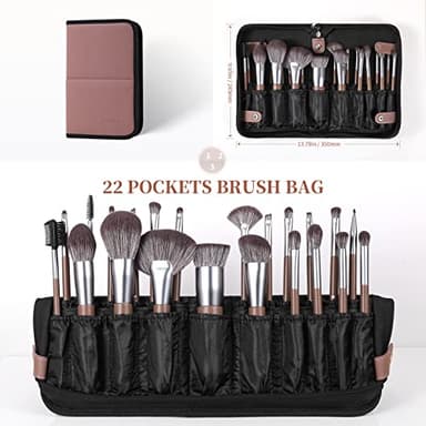 DUcare Makeup Brushes Professional with Bag 22Pcs Makeup Brush Set Premium Synthetic Kabuki Foundation Blending Brush Face Powder Blush Concealers Eye Shadows with Case - Image 7