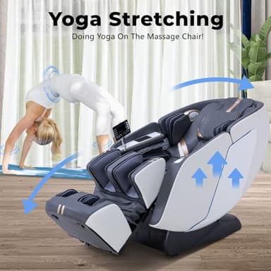 MassaMAX 4D Full Body Massage Chair with Zero Gravity, Extendable Footrest, SL Track, 15 Modes, AI Voice Control, Yoga Stretch, Foot Rollers, and Waist & Calves Heating Comfort with Cover (White) - Image 5