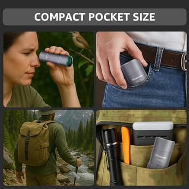 10x25 Monocular Telescope, Mini Pocket Small Size Compact Handheld Portable Lightweight ED Glass HD Optics BAK-4 Roof Prism High Powered Waterproof for Adults Camping Hiking Travel Bird Watching - Image 5