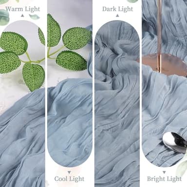 24 Pack Dusty Blue Cheesecloth Table Runner 10FT Long Boho Gauze Table Runner Rustic Sheer Runner for Wedding Bridal Baby Shower Birthday Party Table Decor Thanksgiving Christmas Decorations - Image 4