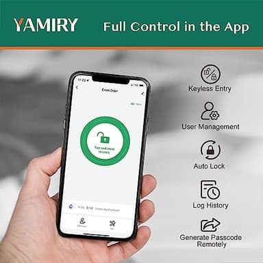 Smart Door Handle Lock with Keypad: Yamiry Fingerprint Smart Knob - Keyless Entry Digital Lock for Front Door - Deadbolt with APP - Generate Passcode Remotely - DIY Installation - Image 4