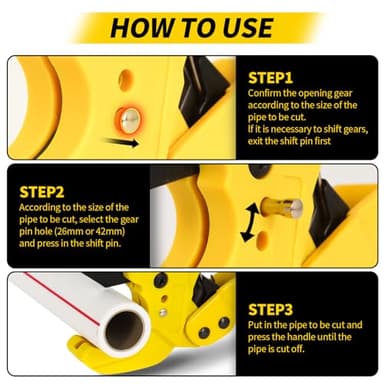 PVC pipe cutter, up to 1-5/8" PVC cutter, Ratcheting PVC Pipe Cutter Tool, PEX cutter - Image 6
