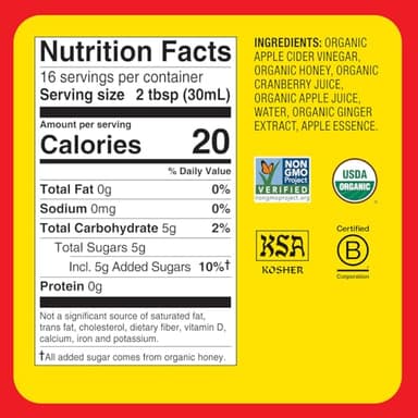 Bragg Organic Apple Cider Vinegar Cranberry Apple Blend with the Mother - 16 fl oz - Raw and Unfiltered - Image 2