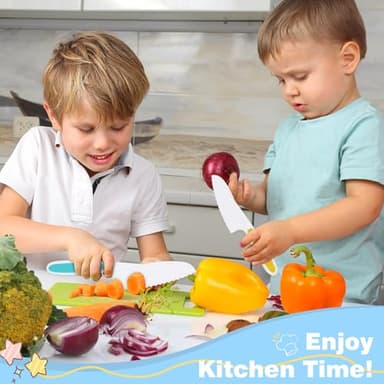 50PCS Toddler Knife Set - Kids Knifes for Real Cooking, Wooden Kids Kitchen Knife Set with Gloves Cutting Board Crinkle Cutters Kid Safe Knives, Toddlers Kitchen Tools - Image 7