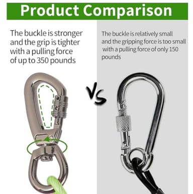 Dog tie Out Cable, 10/20/25/30/50/70/100 feet, Suitable for Dogs up to 350 pounds, Dog Cable with Swivel Buckle, Lightweight, Non-Winding, for Outdoor Camping, Yard Dog Cable (Green, 100FT) - Image 4