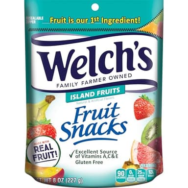 Welch's Fruit Snacks, Island Fruits Snack Pack, Gluten Free, 8oz Snack Pack (Pack of 1)