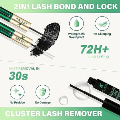 DIY Lash Extension Kit KEYYOU 300Pcs Individual Eyelash Extension Kit 50D 0.07C Curl 9-18MIX Lash Clusters Kit with Lash Glue Remover Applicator Easy to Use for Beginners(Kit-50D-0.07C,9-18MIX) - Image 4