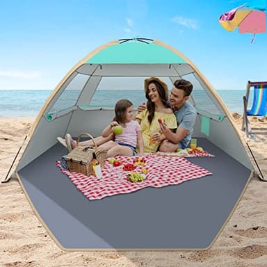 Gorich Beach Tent Sun Shelter for 3/4-5/6-7/8-10 Person with UPF 50+ UV Protection, Lightweight & Easy Setup Beach Shade Canopy, Portable Shade Tent Cabana - Image 7
