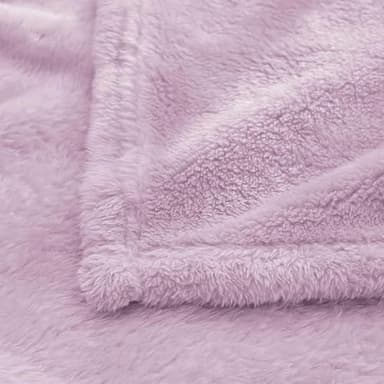 Exclusivo Mezcla Plush Fuzzy Fleece Throw Blanket, Super Soft, Fluffy and Warm Blankets for Couch, Bed, All Season Use (40x50 Inches, Light Purple) - Image 8