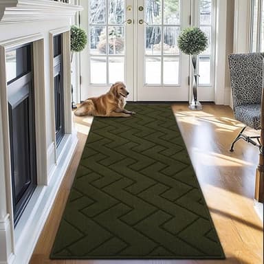 hicorfe Kitchen Rugs and Mats Sets,Super Absorbent Polypropylene Non-Slip Rug,Soft Comfort Floor Mat,Washable for Kitchen,Hallway,Office,Sink,Laundry(24" x 71",Oliver Green) - Image 4
