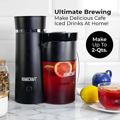 Homecraft Electric Iced Tea Maker for Sweet Tea and Cold Brew Coffee, Double Insulated Pitcher, Black, Small - Image 2