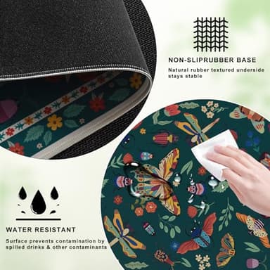 iCasso Desk Mat, Desk Matt for Desktop, Cute Desk Pad Mat, XXL Large Mouse Pad for Desk, Anti-Slip Big Mousepad with Stitched Edges, Keyboard Pad Mouse Mat for Computer(Green) - Image 4