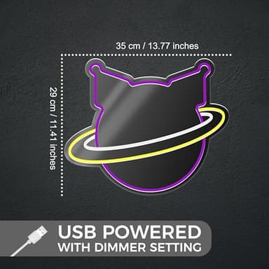 Anime Neon Sign Kuromii Neon Night Light for Wall Decor, Kuromii Planet Neon Mirror, Anime Room Decor, Kawaii Home Decor, Unique Wall Art - Image 3