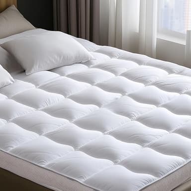Memory Foam Mattress Topper Queen – 2inch, Pressure-Relieving Bed Topper with Secure Strap Design for Back Pain, Soft and Supportive, Shredded Memory Foam - Image 1