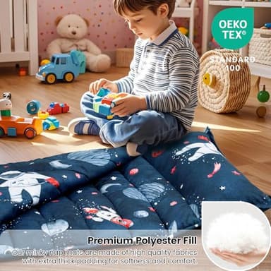 david's kids Toddler Nap Mat Set with Removable Pillow, Ultra Soft Slumber Bags for Boys,Perfect for Preschool, Daycare, Kids Sleeping Bags with Rollup Design, 50"x20", Space - Image 6