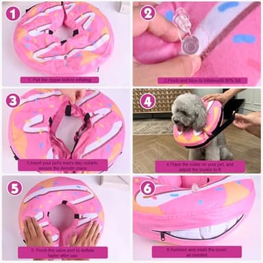 BGGo Inflatable Dog Cone, Soft Adjustable Blow up Donut Collar for After Surgery - Suitable for Small, Medium, Large Dogs and Cats - Image 7