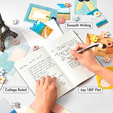 feela 16 Pack Soft Cover Journal Bulk, Lined Notebooks College Ruled for Work for Women Girl Writing, Blank Travel Journal Note Taking Notebook School Business Supplies, 8.2” x 5.5”, A5, Black - Image 3