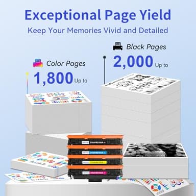 210A Toner Cartridges 4 Pack (with Chip) Compatible Replacement for HP 210A 210X for Color Laserjet Pro MFP 4301fdw 4301fdn Pro 4201dw 4201dn Series Printer Ink W2100A W2100X High Yield (BCMY, 4-Pack) - Image 3