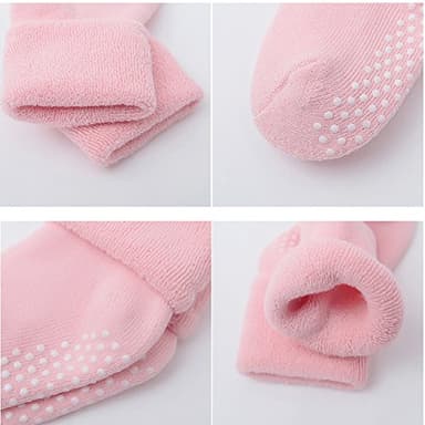 VWU Baby Toddler Kids Ankle Crew Socks with Grips Unisex Warm Thick Cotton Winter Socks 1-3T 6 Color - Image 5
