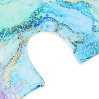 HOZIY Leotard for Girls Gymnastics With Shorts 3t 4t Biketard Gymnastic Tumbling Outfit Suit Clothing Kids Child Shiny Sparkle Glitter Marble Blue Green Purple Floral - Image 3