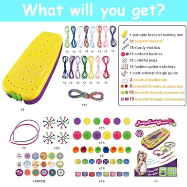 HFWDGTAO Friendship Bracelet Making Kit for Girls Birthday Present for Teen Girl, Arts and Crafts String Maker Tool Arts and Crafts Toy for Kids Ages 8-12 (Purple-1168) - Image 2