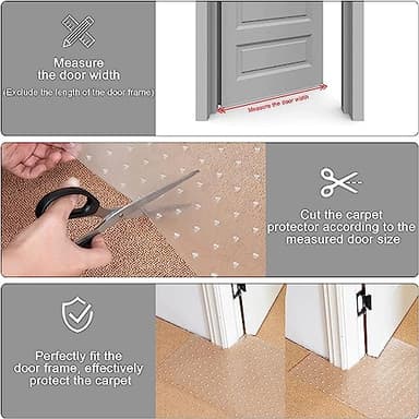 Uross Carpet Protector for Pets - Cat Scratch Guard Mat, Anti Scratch Under Door Guard, Easy to Cut Plastic, 3.6FT - Image 4