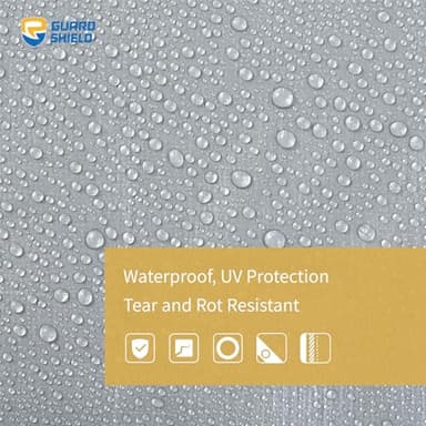 GUARD SHIELD Heavy Duty Tarp Waterproof 16x16 Feet Grey Large Outdoor Tarps Cover 12mil - Image 3
