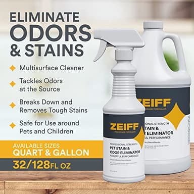Zeiff Pet Stain and Odor Remover - Pet Odor Eliminator for Home and Professional Use - Pet Urine Enzyme Cleaner to Break Up Tough Stains - Carpet Stain Remover for Dog Urine and Cat Pee, Feces, Fluids - Image 2