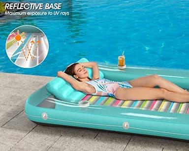Inflatable Tanning Pool Lounger Float - Jasonwell 4 in 1 Sun Tan Tub Sunbathing Pool Lounge Raft Floatie Toys Water Filled Tanning Bed Mat Pad for Adult Blow Up Kiddie Pool Kids Ball Pit Pool (XL) - Image 5
