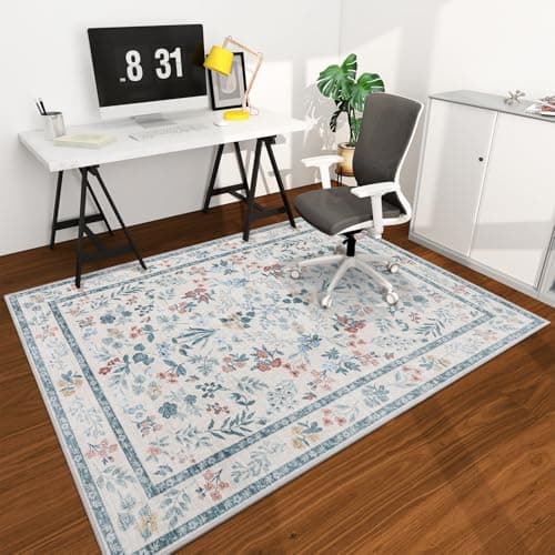 chakme Office Chair Mat for Hardwood Floor, 72"x48" Easy Glide Computer Desk Mat Protector for Rolling Chair Under Desk Rug Nonslip Backing, Machine Wash, (Floral) - Image 1
