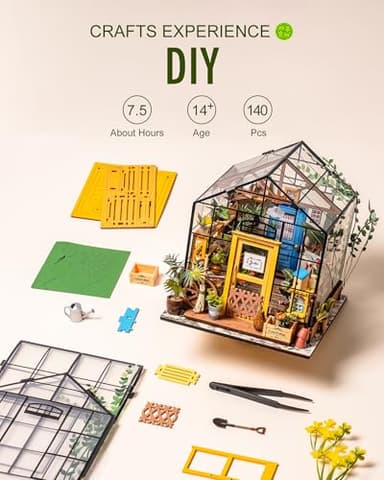 Rolife DIY Miniature Greenhouse Kit, Tiny/Mini House Making Kit with Furniture for Adults, Furniture, Halloween/Christmas Decorations, Gifts for Family and Friends (Cathy's Greenhouse) - Image 7