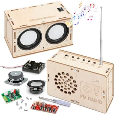 Stem Projects Toys for Boys age 8-12 12-14 Science Kit Building Own Bluetooth Speaker & FM Radio DIY Electronics Kit Science Experiments Kid 9-12 Boy Toys Birthday Gift 8 9 10 11 13 Year Old Teen Girl - Image 1