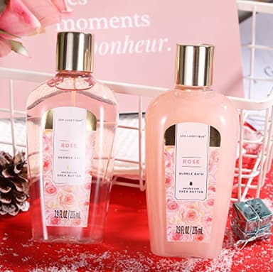 Spa Luxetique Spa Gift Set, Bath Gift Set for Women, 10 Pcs Rose Bath Set, Pink Tote Gift Bag with Shower Gel, Bubble Bath, Body Lotion, Hand Cream, Beauty Gifts for Women - Image 4