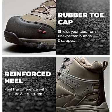 NORTIV 8 Waterproof Steel Toe Boots for Men Slip Resistant Safety Industrial Boots Paladin-Steel,Size 10.5,Olive - Image 2