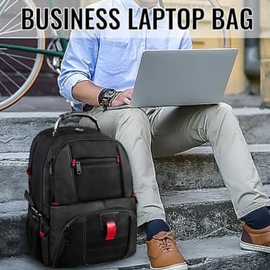 YOREPEK Large Backpack for Men, Extra Large Laptop Backpacks for Men Women, Water Resistant Travel Backpack Airline Approved Business Work Bag with USB Charging Port Fits 17 Inch Computer, Black - Image 4