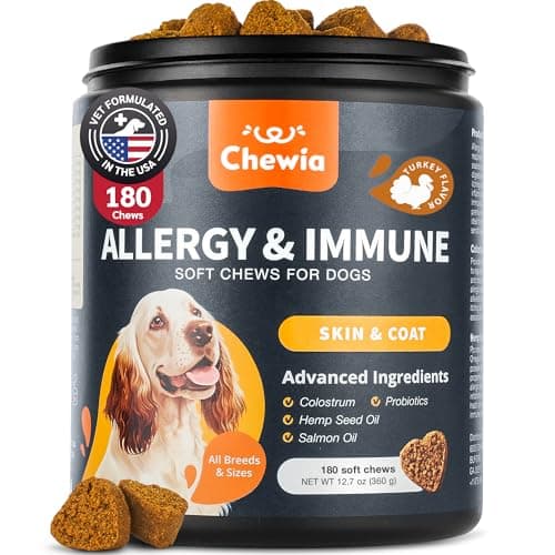 Dog Allergy Support Chewables - Allergy Chews for Skin with Quercetin - Skin & Coat Health - Immune Health Support Treats - Image 1