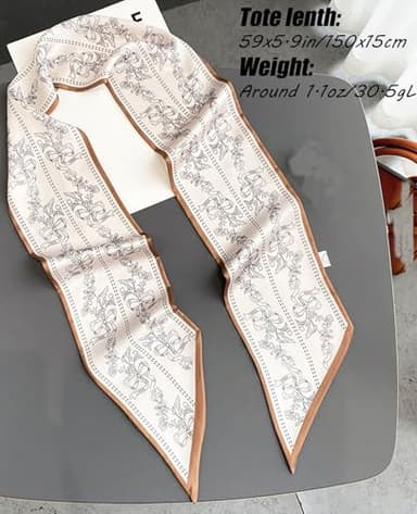 Hioyiwse Head Scarf Hair Neck Scarves For Women Purse Bag Scarfs For Handbags Silky Long Thin Satin Headscarf Fashion Lightweight 59 * 5.9inch B17 - Image 3