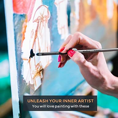 Nicpro 10 PCS Filbert Paint Brushes Art Painting Brush Set for Acrylic Watercolor Oil Gouache Canvas, Craft Detail Face Body Painting, Artist Kit for Kid & Adult - Image 4