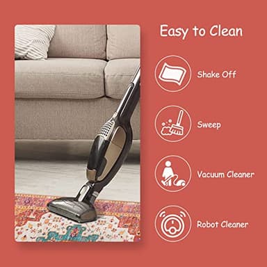 Moynesa Ultra-Thin Washable Pink Area Rug - 6x9 Large Boho for Girls Bedroom, Dining Room, Non-Shed Playroom, Office, Indoor Printed Boho Floor Carpet for Living Room Decor - Image 4