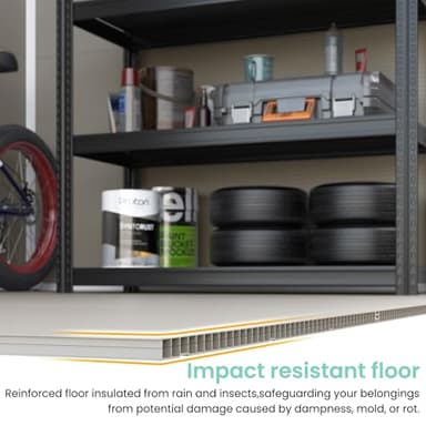 UDPATIO Outdoor Storage Shed 6x4.5 FT, Plastic Resin Outside Sheds & Outdoor Storage for Trash Can, Bike, Lawnmower, Generator, Tool Shed with Lockable Door for Backyard, Lawn, Patio, Light Brown - Image 5