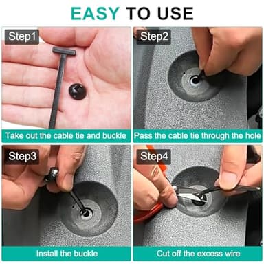 150Pcs Nylon Universal Cable Tie Buckle - New Multifunctional Nylon Zip Ties, Heavy Duty Plastic Rivet T Zip Ties Style, for Daily Maintenance And Fixing Of Automobiles - Image 7