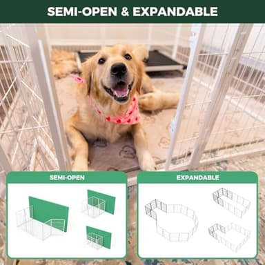 FXW Homeplus Unleashed Indoor Dog Playpen - Stress-Free and Safe Play, Heavy Duty 40 Inch 6 Panels Dog Pen for Medium and Large Dogs, White│Patented - Image 7