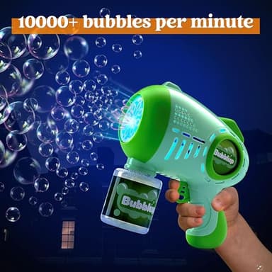 JOYIN 2 Kids Bubble Guns with 4 Bottles Solution, Automatic Bubble Machine Gun with 8 Holes for Kids, Adults, Summer Toys, Easter Basket Stuffers, Birthday Gift, Party Favors - Image 5