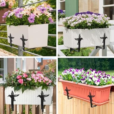 MAYZOLOP Adjustable Planter Box Brackets, Universal Window Box Brackets, Heavy Duty Flower Box Brackets Wall Mounting Hooks for Balcony, Fences, Patio, and Garden (4 Pack ) - Image 5