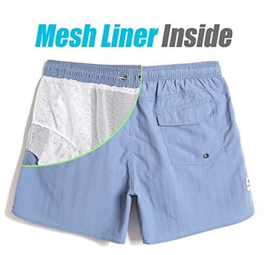 maamgic Mens Swim Trunks 5" with Mesh Lining Quick Dry Bathing Suits for Men Swim Shorts Swimwear Blue Medium - Image 2